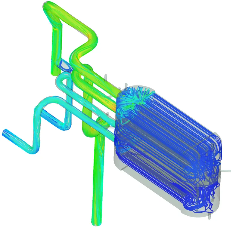 Water side - Velocity streamlines