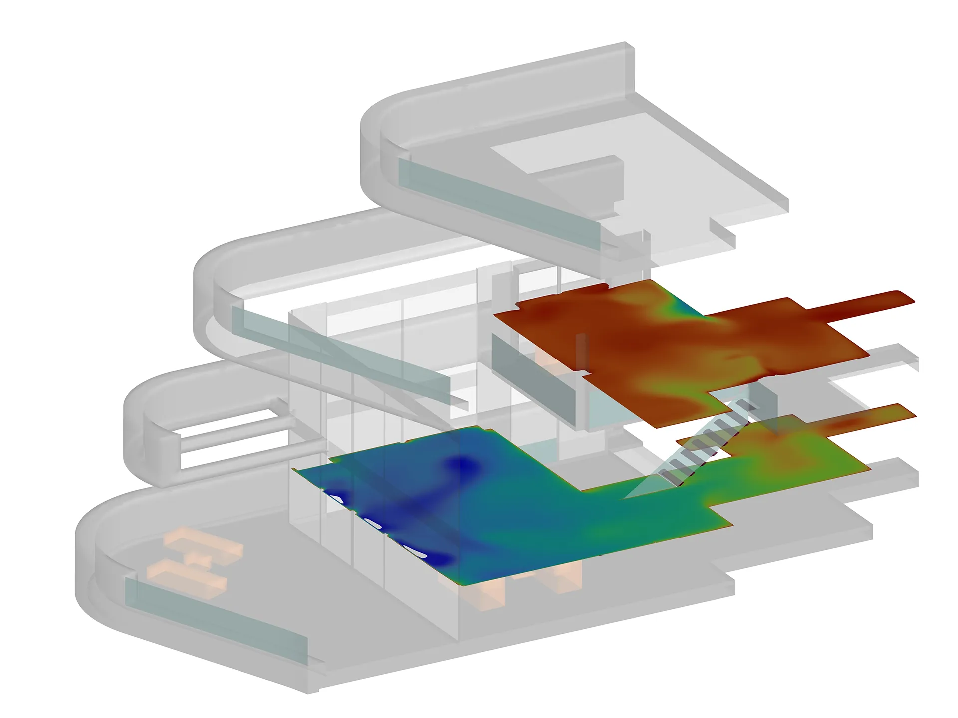 Figure 5: Contours of Temperature 1.5m above the Floor of the Apartment